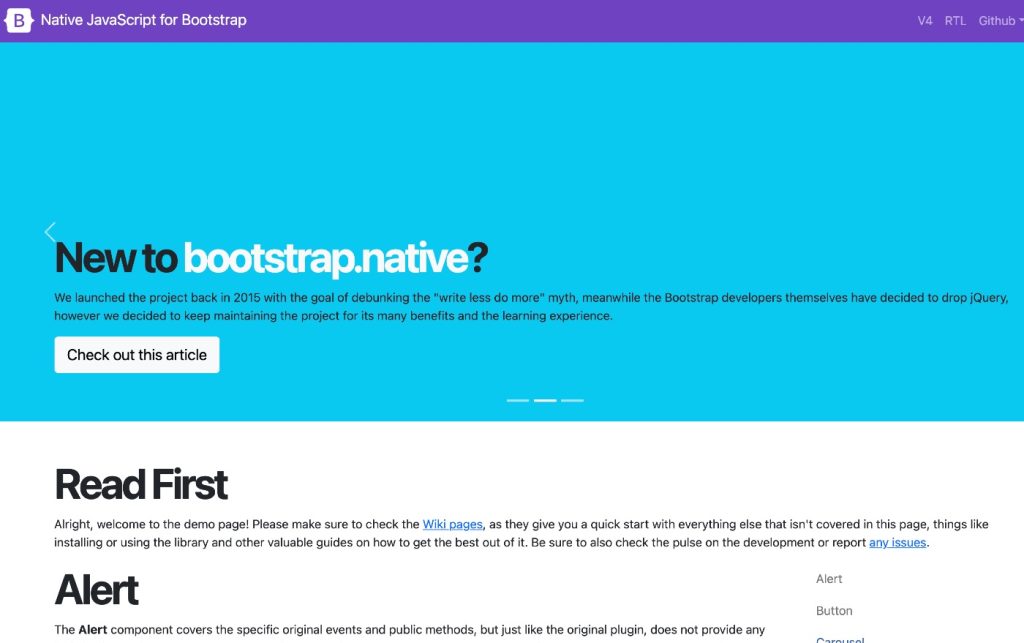 Native JavaScript for Bootstrap