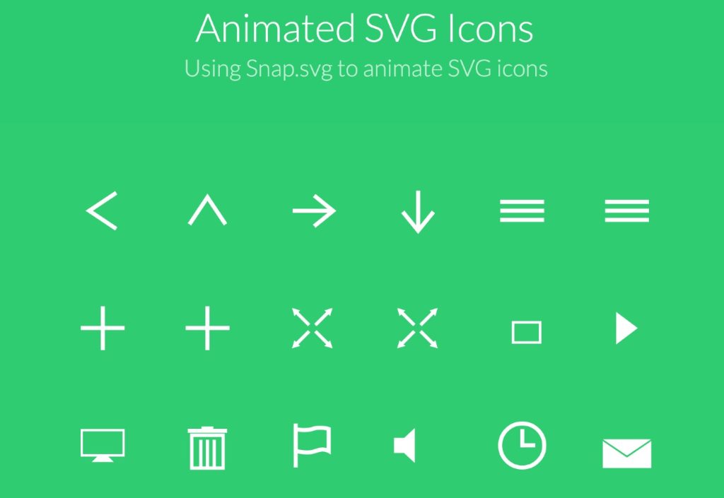 Snap.svgを使用したSVGアイコンアニメーションのデモ